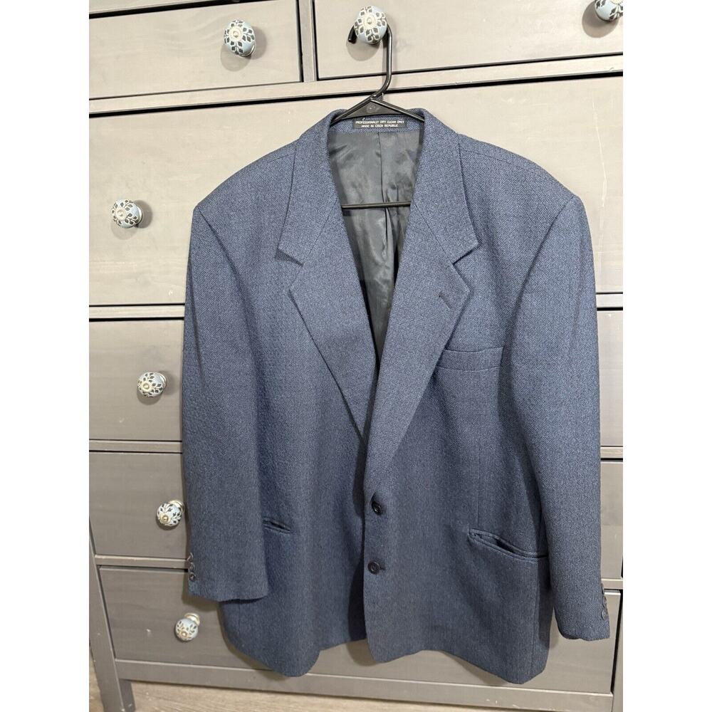 Vintage diBenedetto Woolmark 100% Wool Navy Jacket Blazer SportCoat 48S